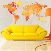 Colored world map vinyls and stickers