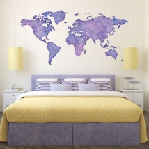Colorful world map vinyls