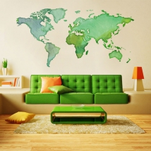 Adhesive vinyl world map colors