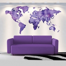 Decorative vinyls colored world map
