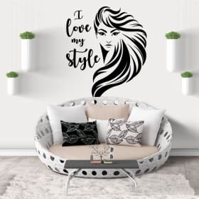 Adhesive vinyl woman's face i love my style