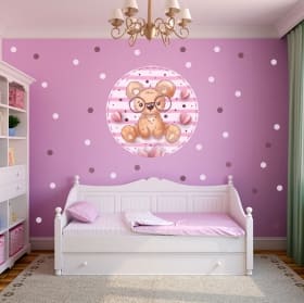 Children's or youth vinyls bear with glasses