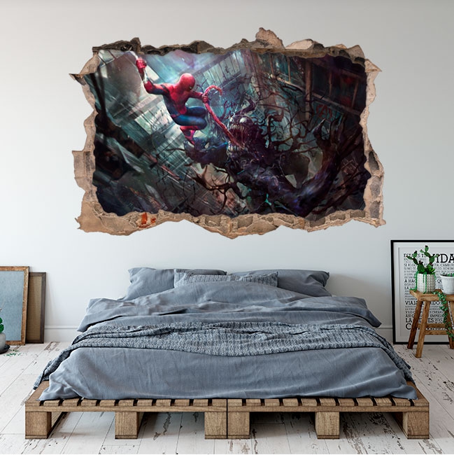 Vinyl 3d marvel illustration spider-man and venom