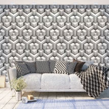 Wall murals cubes optical effect