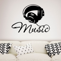 Decorative vinyls and stickers headphones music