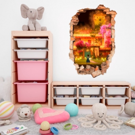 Vinyl hole wall effect 3d disney charm