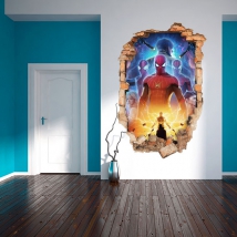 3d broken wall effect stickers spider-man no way home