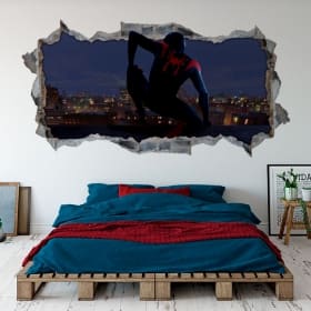 Vinyl and stickers hole wall 3d spider-man