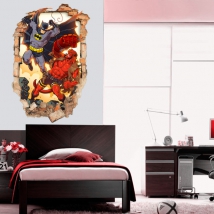 3d broken wall stickers batman