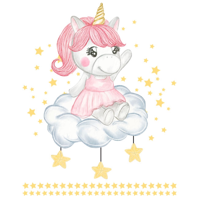 🥇 Vinyl and stickers children's unicorn 🥇