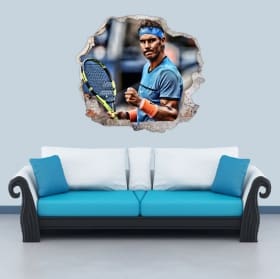 Vinyl wall 3d tennis rafa nadal