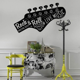 Vinyl and stickers rock and roll music