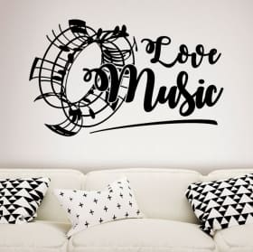Vinyl and stickers pentagram love music
