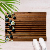 Zen stones and flowers rug