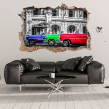 Vinyl 3d retro cars cuba