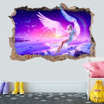 Vinyl 3d illustration woman angel