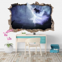 Vinyl 3d illustration the dance of the angel woman
