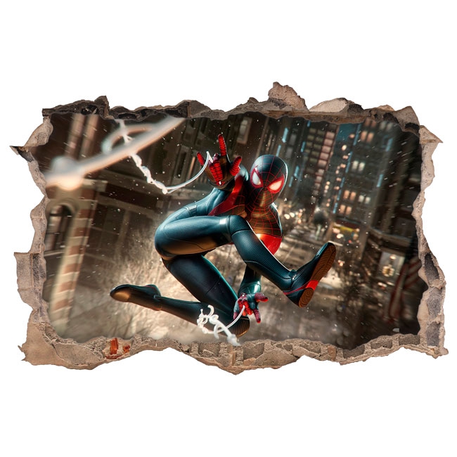 🥇 Vinilos y pegatinas 3d spider-man miles morales 🥇