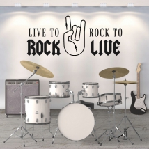 Wall stickers phrase in english rock and roll
