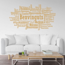 Wall stickers welcome languages catalan