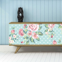 Vinyl flowers to decorate furniture and cabinets