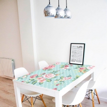Adhesive vinyl flowers to decorate tables