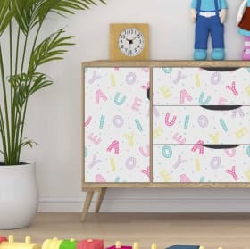 Vinyls decorate furniture or cabinets alphabet letters