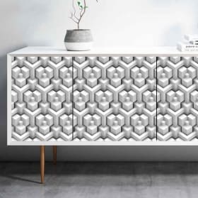 Vinyl cubes optical effect for furniture or cabinets