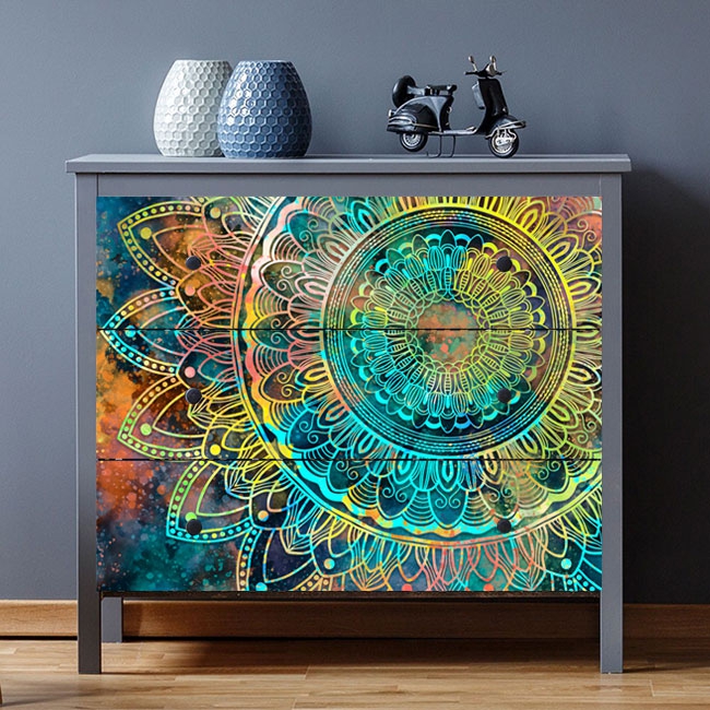 Decorative vinyl mandalas to decorate furniture and cabinets