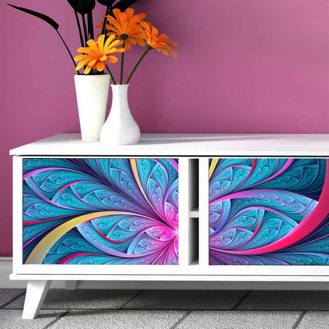 Vinyls fractals to decorate furniture or cabinets