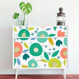 Vinyl flowers of colors to decorate furniture and cabinets