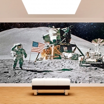 Wallpaper or mural astronaut on the moon