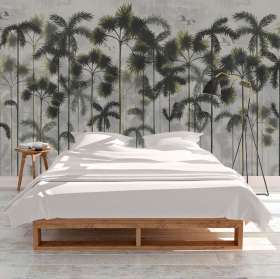 Wallpaper or wall mural horizon landscape of palm trees
