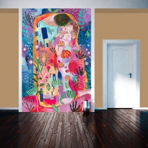Wall mural or wallpaper painting the kiss klimt