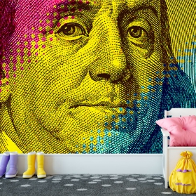 Wall mural or wallpaper benjamin franklin closeup