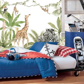 Wallpaper or wall mural landscape africa safari zebra