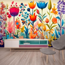 Wall-mural-or-wallpaper-wild-flowers-forest