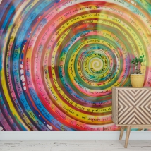 Modern youth colorful prayer mandala wall mural or wallpaper