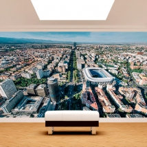 Wall mural or wallpaper bernabeu madrid aerial view