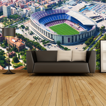 Wall mural or wallpaper camp nou stadium aerial view