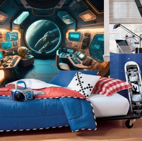 Wallpaper or wall mural control panel spaceship space adventure scifi