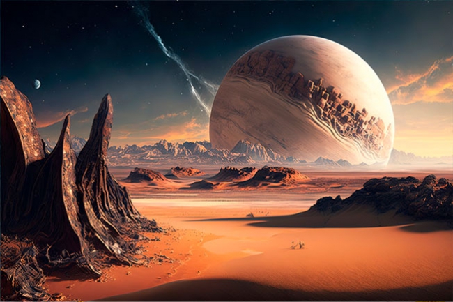 🥇 Wallpaper or mural red planet landscape space science fiction 🥇