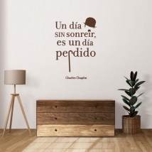 Vinyl phrase motivation a day without smiling charles chaplin