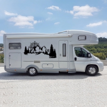 Vinyl caravans wind rose and mountains