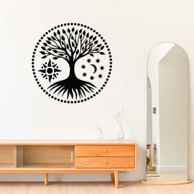 Tree of life with sun, moon, and stars