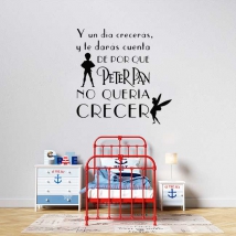 Decorative vinyls and stickers with peter pan quotes