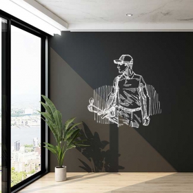 Golf player silhouette wall decals and stickers