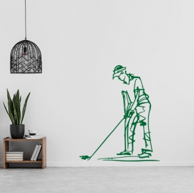 Sports decorative vinyl: golf player's swing movement