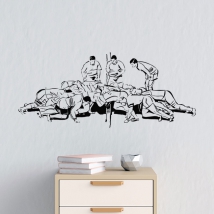 Decorative wall decals rugby scrum
