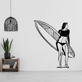 Decorative vinyls and stickers surfer girl